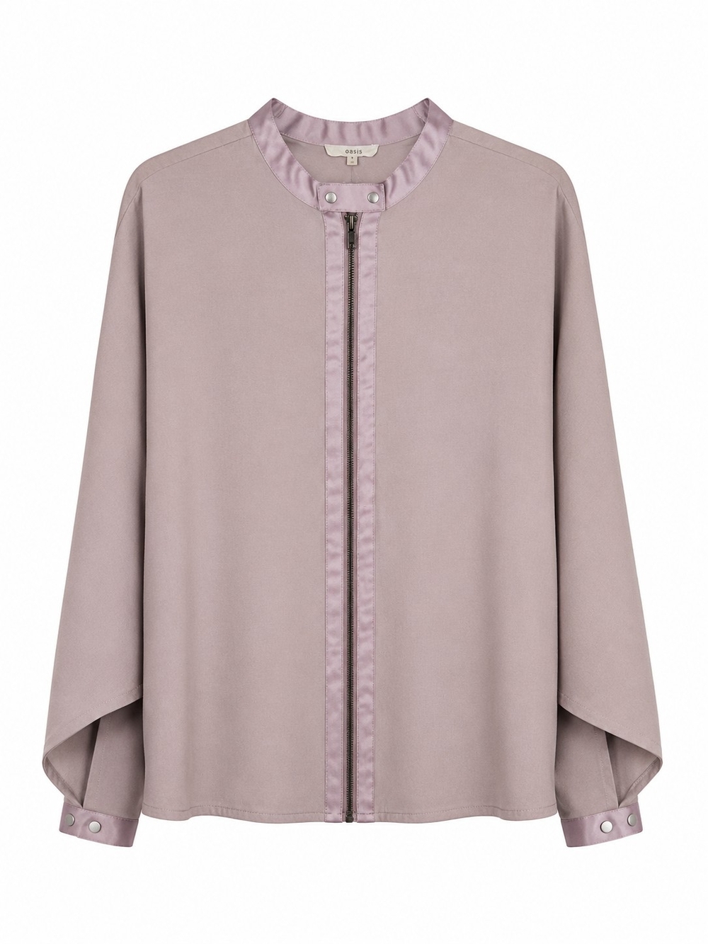 Easel Mauve Pink Lightweight Zip Front Jacket Medium Boho Casual Layer M